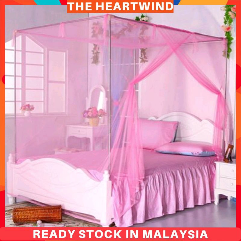 Quality Bed Mosquito Net Single Queen King Bedroom 4 Corner Post Bed ...