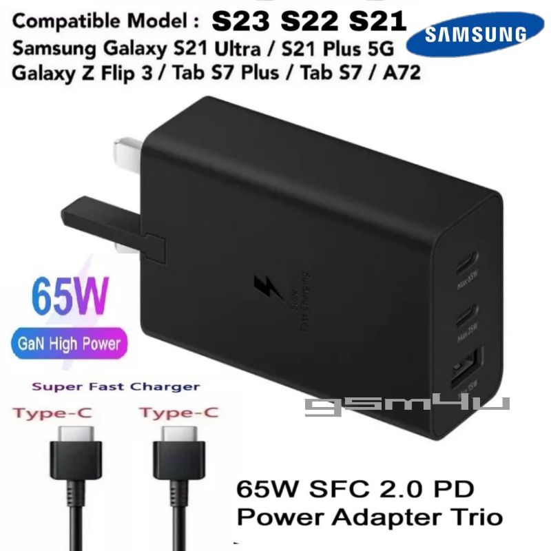 65W Samsung Galaxy A33 A53 A73 S23 S22 S21 S20 Ultra 25W USB Type C To