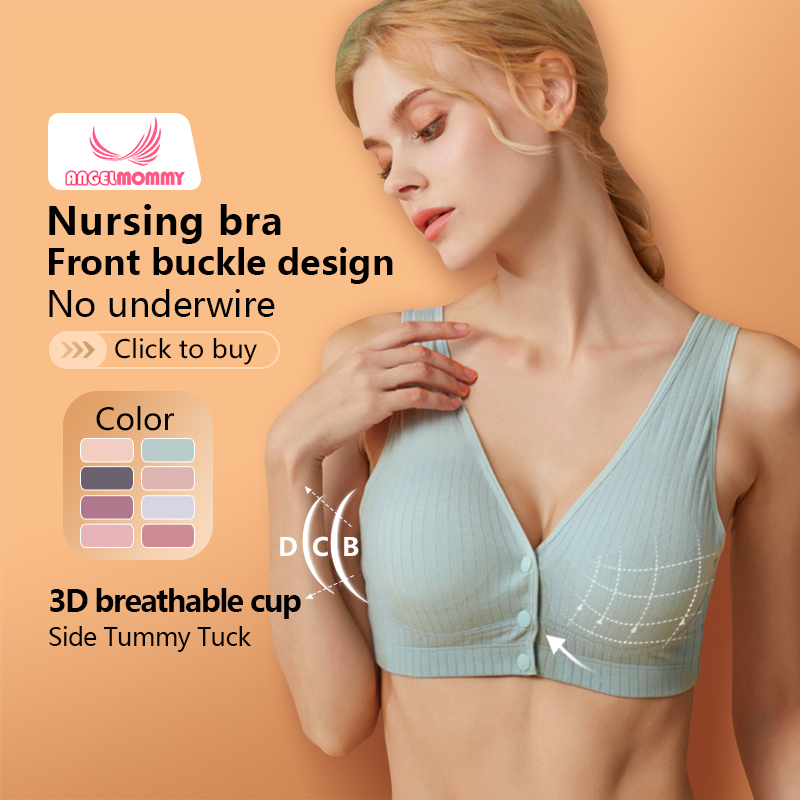 Gathering and Supporting Front Buckle Bra, Comfortable & Convenient Front  Button Push Up Bra, Ice Silk Wireless V-Shaped Beautiful Back Non-Marking