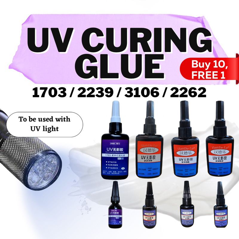 (UV CURING GLUE) UV Glue / UV Flashlight / Glass Glue / UV Adhesive