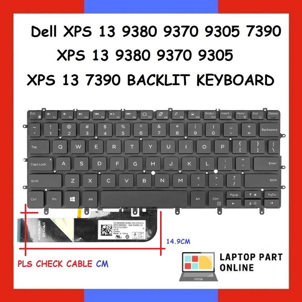 Dell Xps 13 9380 9370 9305 7390 Xps 13 9380 9370 9305 Xps 13 7390 Backlit Keyboard Shopee Malaysia 5134