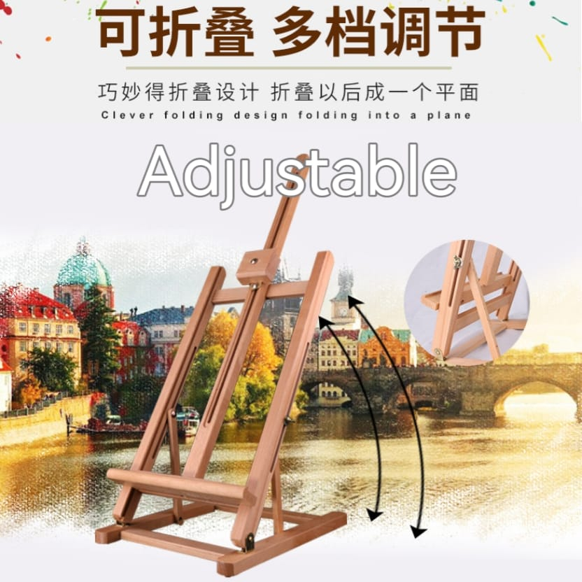 79cm Beech Wood Easel Stand For 60cm Height Table Top Drawing Easel 
