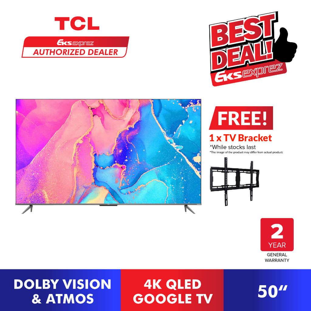 [FREE TV BRACKET] TCL QLED 4K Google TV (50") 50C635 - 2022 Model ...