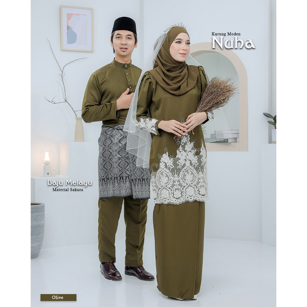 Baju kurung olive green hotsell