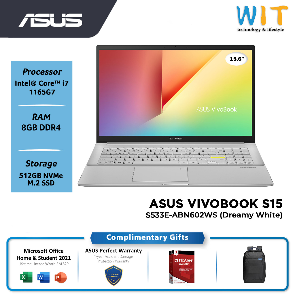 ASUS VIVOBOOK S 15 S533E-ABN602WS / S533E-ABN603WS / Intel Core i7 ...