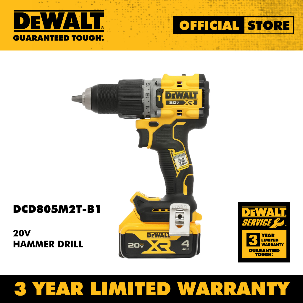 Dewalt Hammer Drill (20V) + Battery (2 Pcs x 4.0Ah) DCD805M2TB1