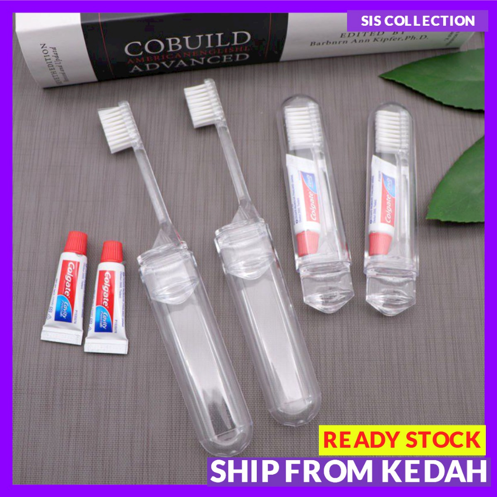 D59 Transparent Disposable Folding toothbrush with free toothpaste ...