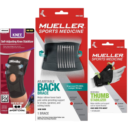 Mueller Adjustable Back Brace Lumbar Pad Support Jumper Knee Strap