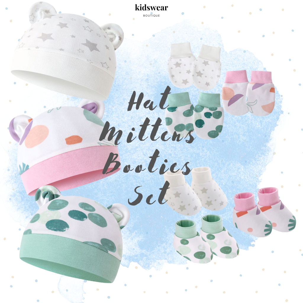 Baby Hat Mitten and Booties Set Mittens and Booties Pattern Newborn Baby Sarung Tangan