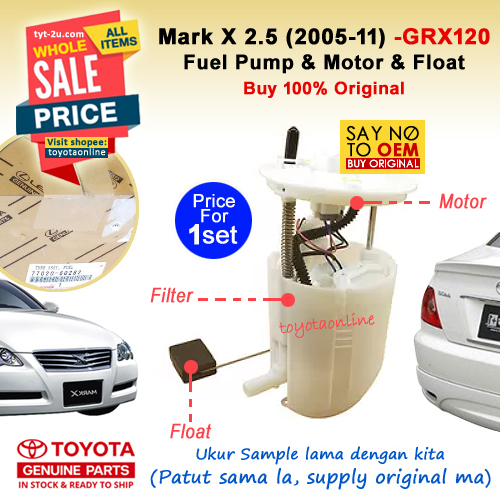 Mark X 2.5 (2005-2011) Fuel Pump Set (With Motor & Filter & Float ...