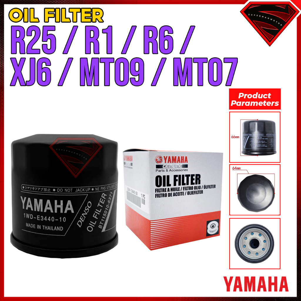 Oil filter Yamaha R25 R1 R6 XJ6 MT09 MT07 original | Shopee Malaysia