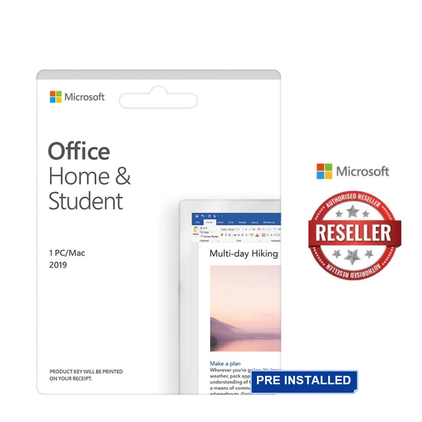 Microsoft Office Home & Student 2019 Preinstalled (Lifetime license