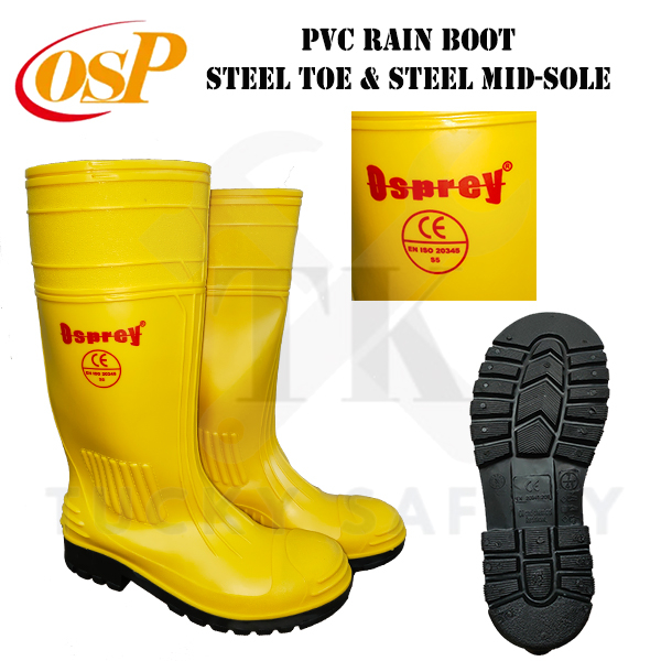 Steel toe cap rubber 2024 boots