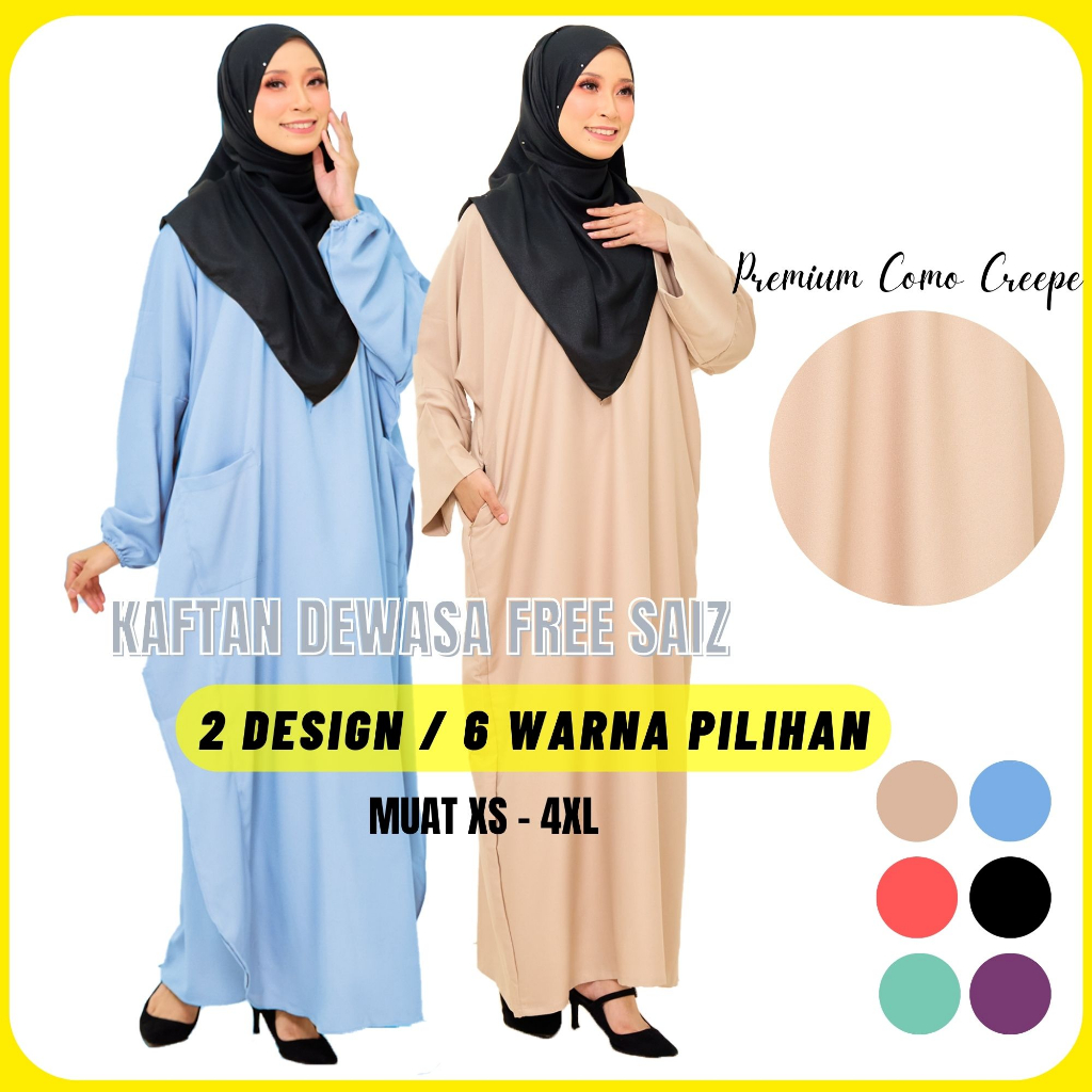 KAFTAN DORRA & MIRRA 🔥🔥🔥 PREMIUM COMO CREPE / KAFTANS JUBAH MUSLIMAH ...