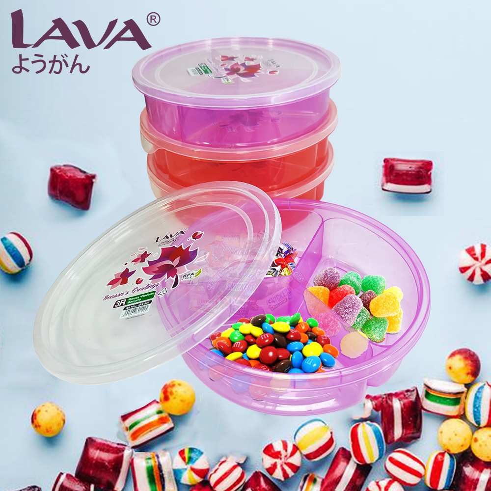 LAVA Round Cookies Sweets Lunch Box Food Storage Container 3 ...