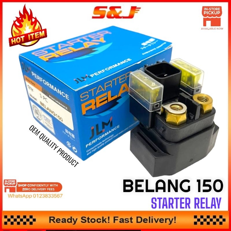 JLM BELANG BELANG150 GSX150 BELANGR NINJA 250 SL STARTER RELAY ASSY