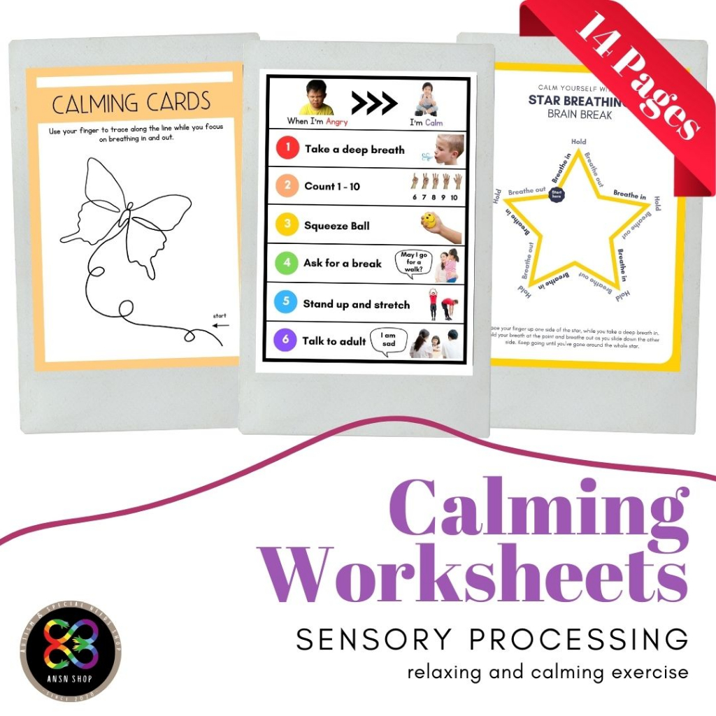 Calming Worksheets (PDF) Speech Therapy / Calming Technique / Visual ...