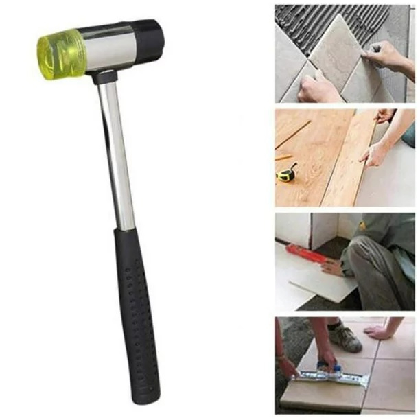 DOUBLE HEAD RUBBER MALLET BLACK YELLOW 30MM [SJ MALL] Soft Rubber Hammer  for Home Decoration Installation