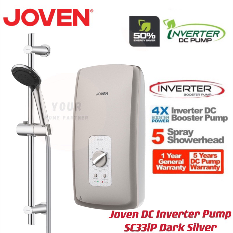 Joven DC Inverter Silent Pump Instant Water Heater Rain Shower - Main Image