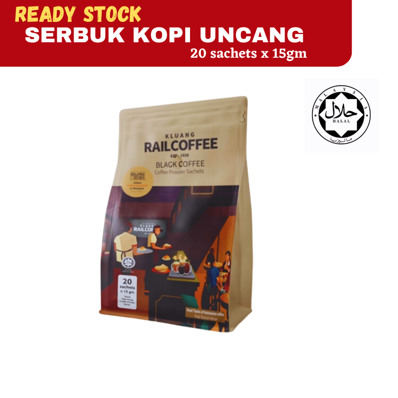 Original Kluang Railway Station 20 Uncang Kopi O Black Coffee Serbuk ...