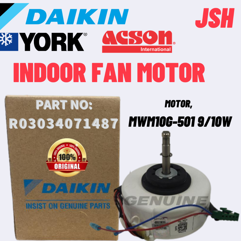 DAIKIN Indoor Fan MotorMWM10G501 9/10W*Part NumberR03034071487