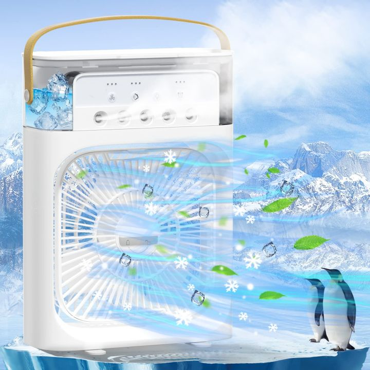 Portable Air Cooler, Mini Air Conditioner Fan USB Cooling Fan with 7 ...