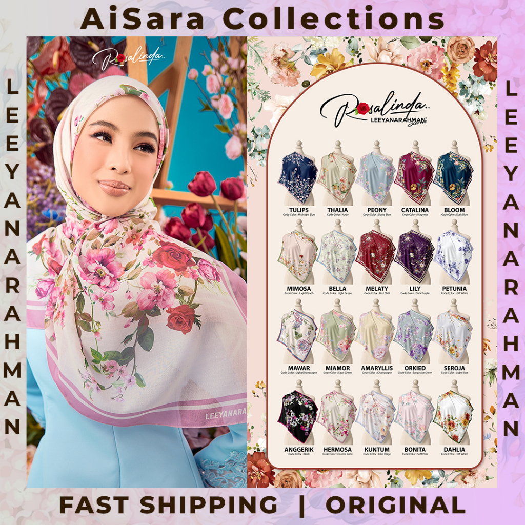 Leeyanarahman Scarves Bidang 45 Tudung Bawal Printed Cotton Voile ...