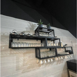 Rak Besi Dinding | Industrial Wall Mounted Shelves Rack | Wall Deco ...