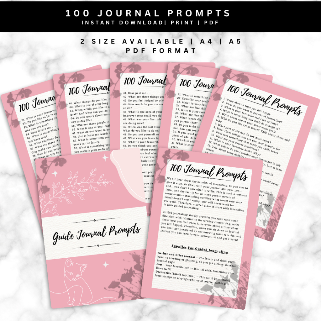 [PDF] Guide Journaling Prompts Planner Template PDF, Self Care Journal ...