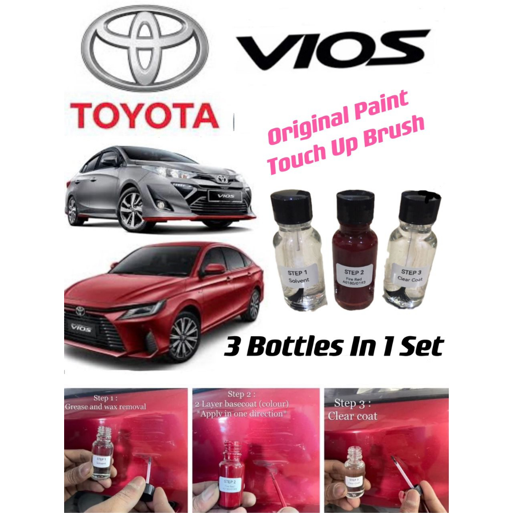 Toyota Vios Paint Repair Kit Original Colour Touch Up Paint Combo Set ...