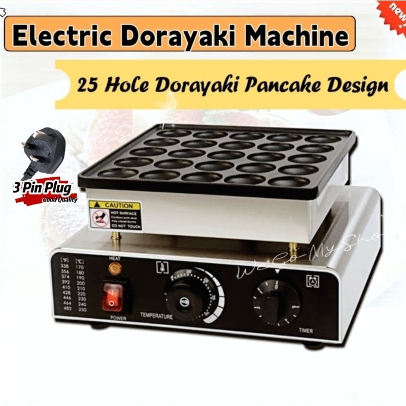 Ready Stock Commercial Electric Dorayaki Machine 25 hole Pancake Maker ...