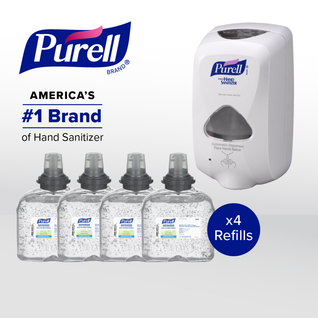 Purell® Tfx Touch Free Dispenser Includes 4 X 1200ml Purell Advanced Instant Hand Sanitizer 0872