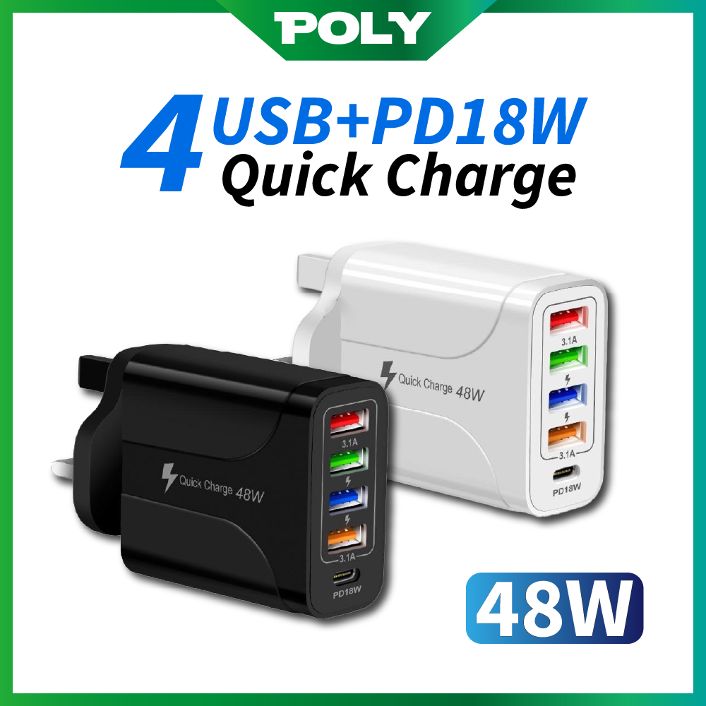 Fast Charging Power Adapter USB Charger UK Phone Charger Quick Charge