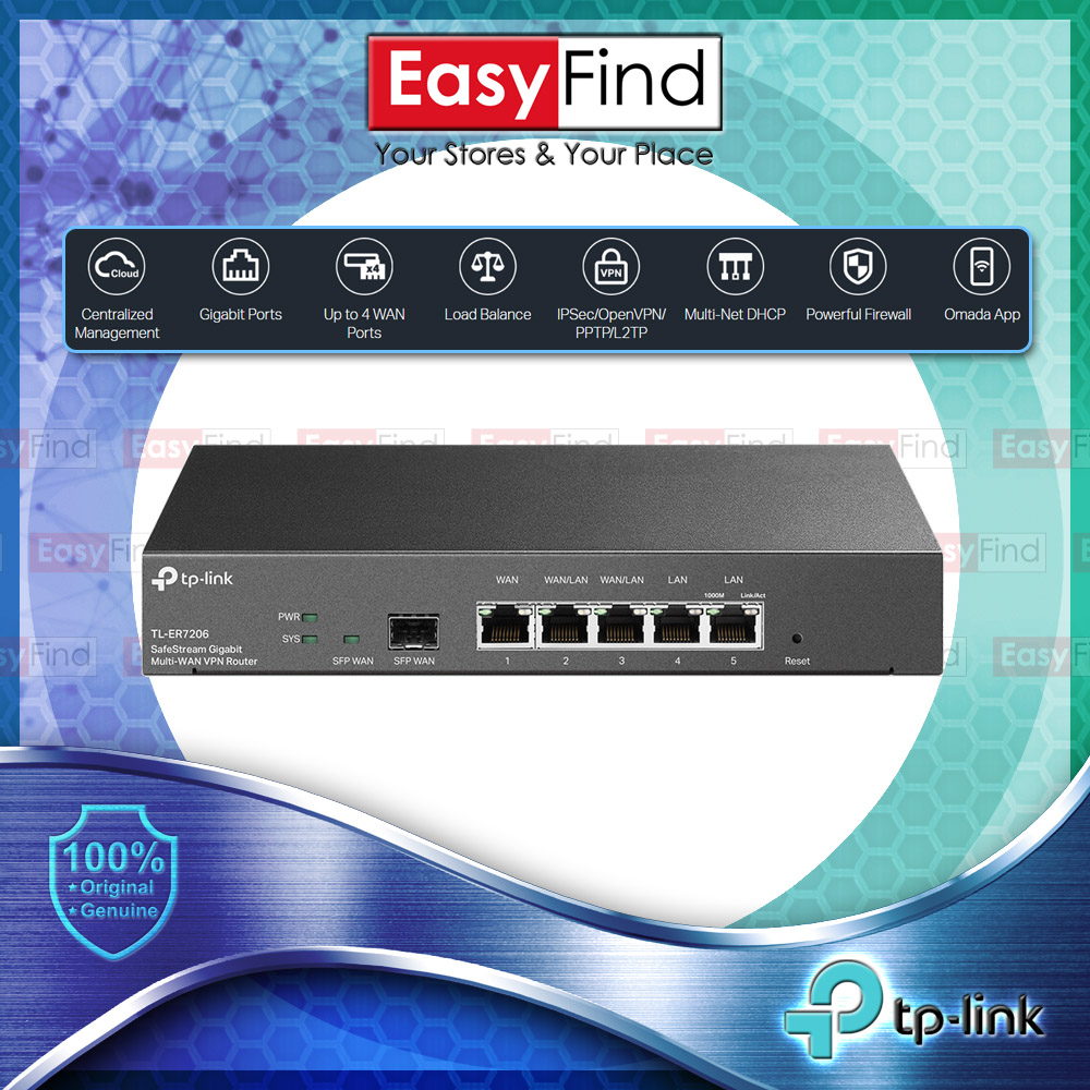 TP-LINK TL-ER7206 SafeStream Gigabit Multi-WAN VPN Router | Shopee Malaysia
