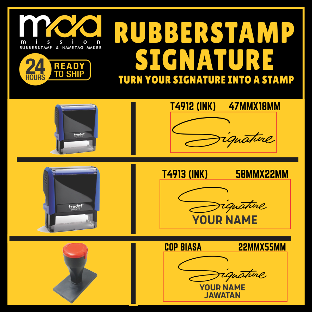 Signature Stamp Chop / Parcel Receive Chop / Invoice Chop | Shopee Malaysia