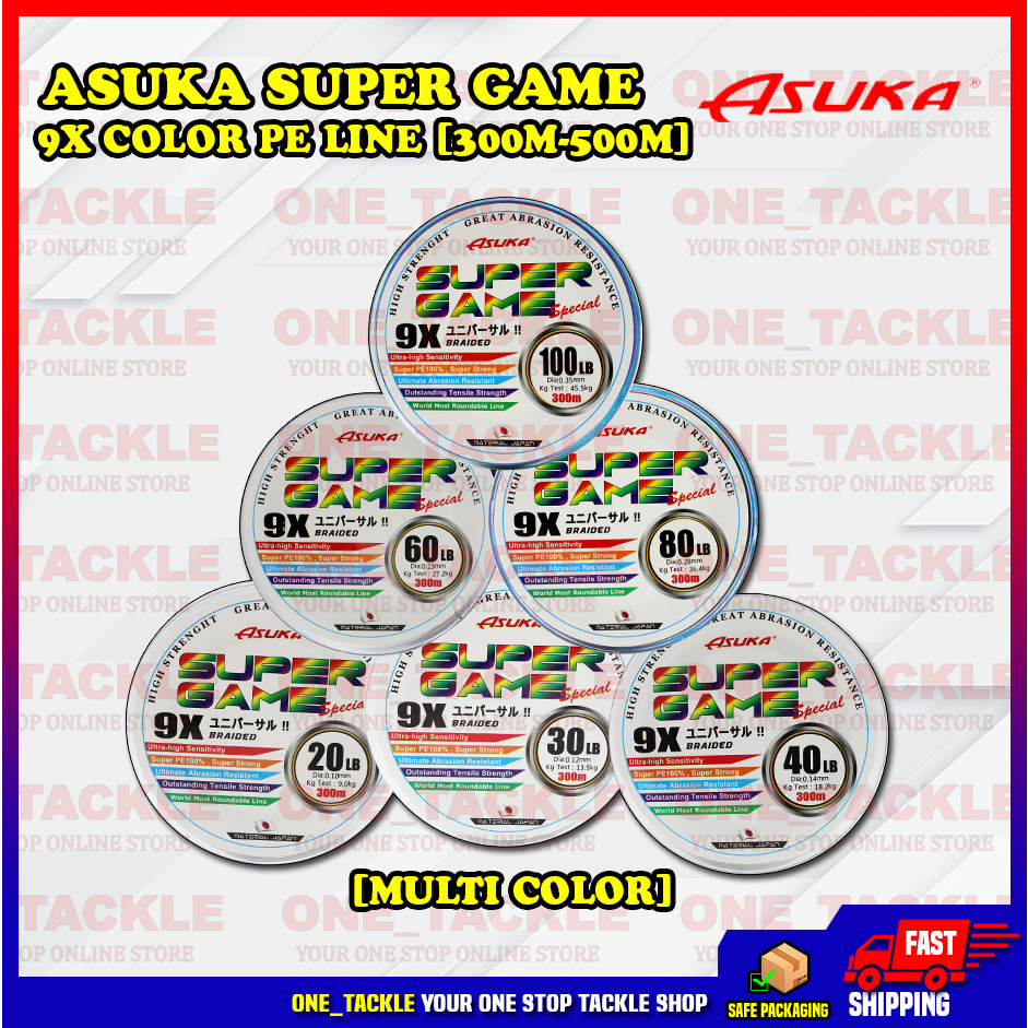 ASUKA SUPER GAME 9X COLOUR PE LINE 300 500 1500 METER super game ...