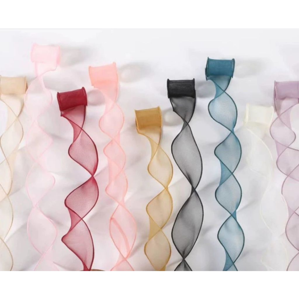 [Ready Stock] 1 Roll | 4cm 10Yard Mermaid Ribbon | Wrapped Flower ...