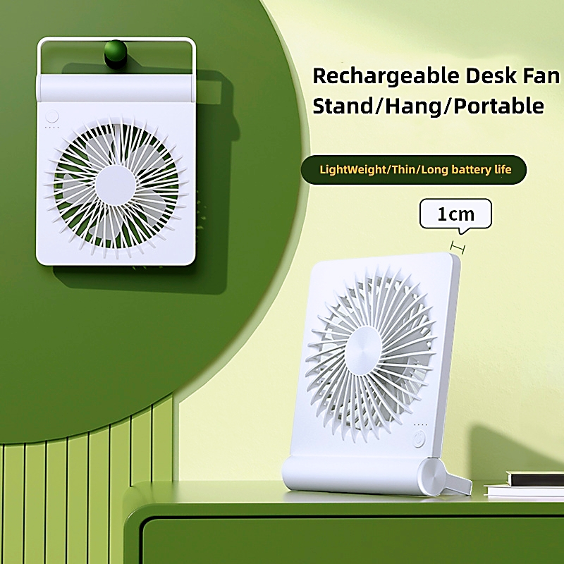 Portable Small Desk Fan Mini Table Fan 2000Mah USB Rechargeable Cooling