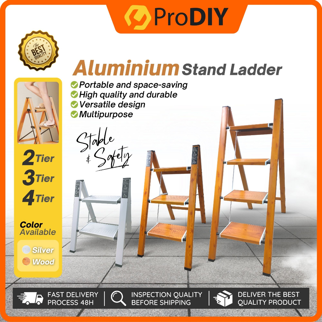Aluminium Stand Ladder Folding Step Stool Rack Ladder Stool Portable ...