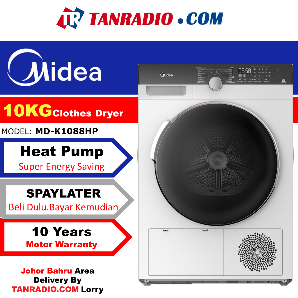 Midea Heat Pump Clothes Dryer Big Capacity 10kg Clothes Drying