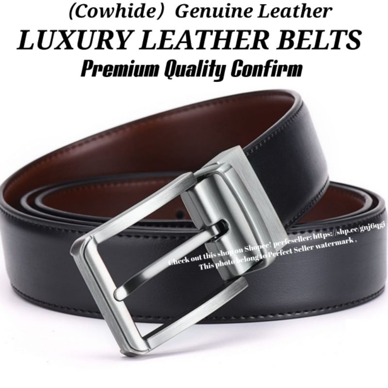 (Premium Cowhide) Genuine Leather tali pinggang lelaki belt men ...