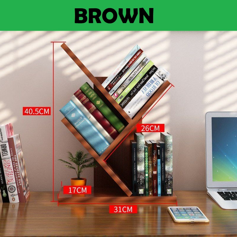 Rak Buku Murah Wooden Book Shelves Desk Table Rack Rak Buku Kayu Rak