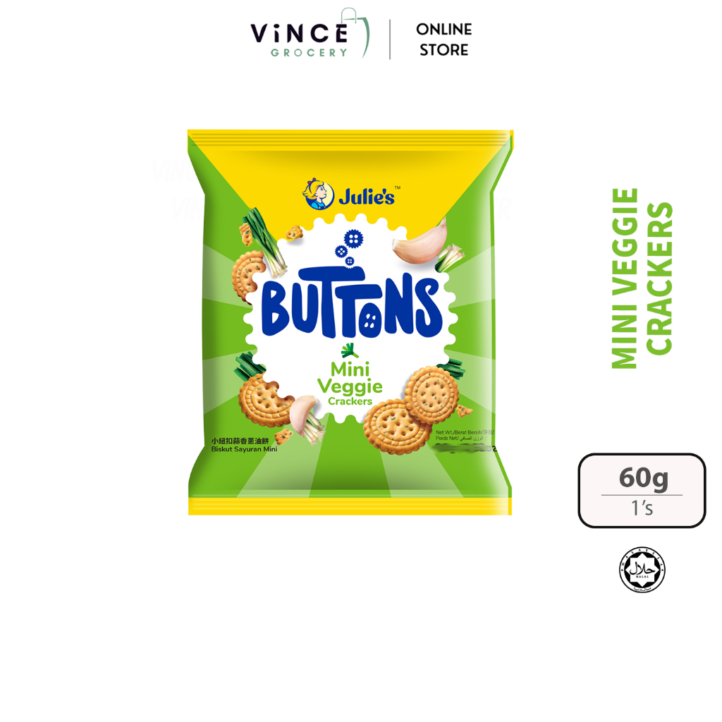 JULIE'S Button Crackers (Cheezy Cheddar / Hot Curry / Mini Veggie ...