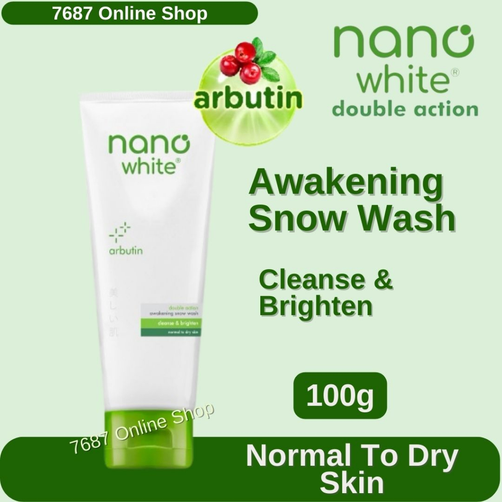 Nanowhite Double Action Awakening Snow Wash Cleanser Normal To Dry