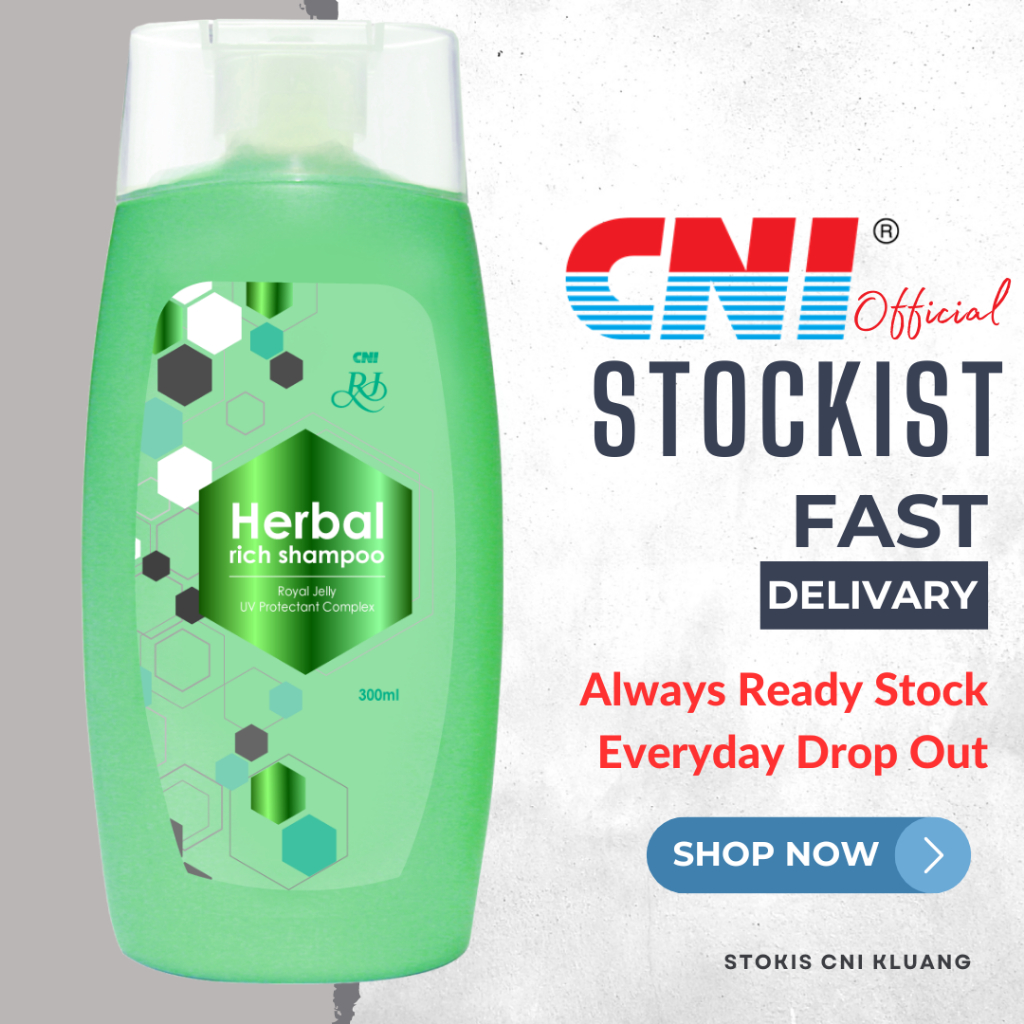 CNI RJ Herbal Rich Shampoo (300ml) Khasiat Royal Jelly, Sesuai untuk