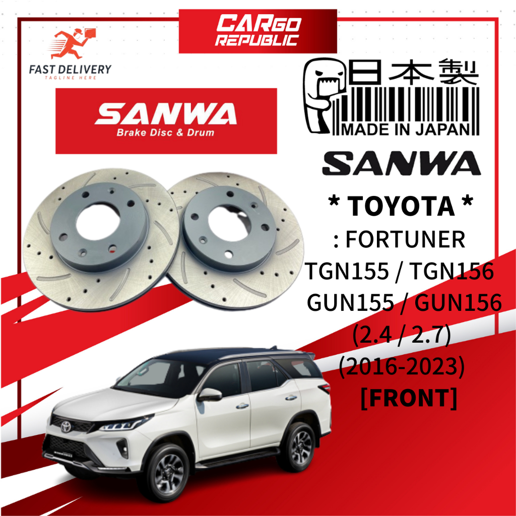 Sanwa Sport Disc Rotor Toyota Fortuner Tgn155 / Tgn156 / Gun155 ...