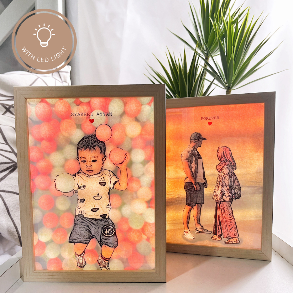 [Ready Stock] Aesthetic LED Frame Gift Set (5R) Shopee Malaysia