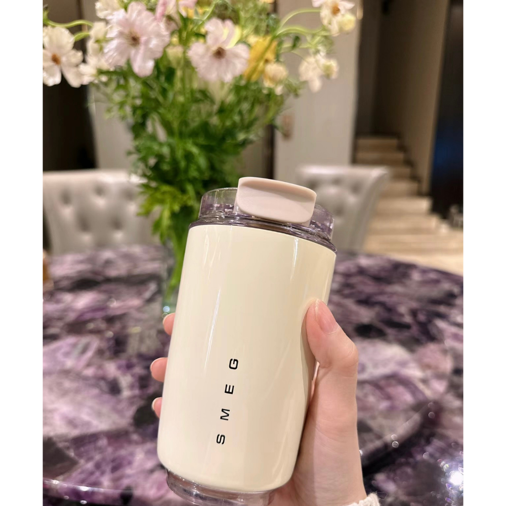 SMEG cream milk white portable thermos cup Cold water cup cold coffee