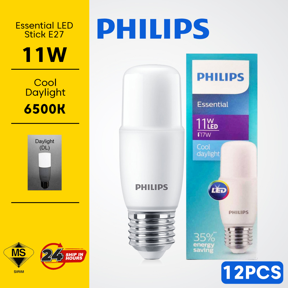 Philips Essential Led Stick 11w E27 6500k Cool Daylight 12 Pcs Shopee Malaysia 0279