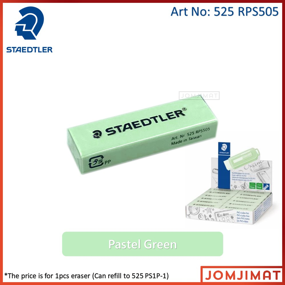 Staedtler PVCFree Eraser 525 RPS Refill For 525 PS1P1 / Eraser Refill For Sliding Plastic